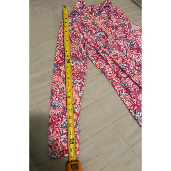 STELLA PARKER Pink Floral Top Women's Sz S Activewear 1/4 Zip Shirt Long Sleeve - Picture 8 of 11